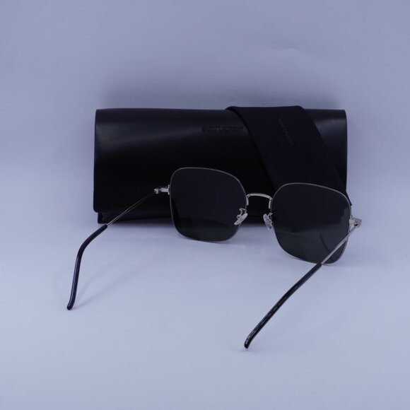 Saint Laurent SL410 WIRE 004 Square Sunglasses - Silver/Grey - Picture 9 of 9